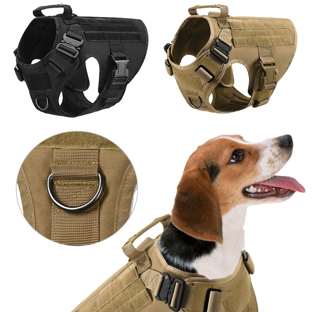 High-Quality Tactical Dog Harness: Durable 1050D Nylon, Dual Metal Straps, Customizable