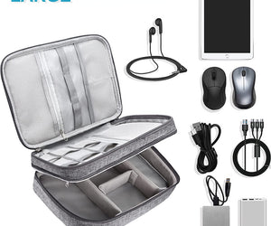 Waterproof Double-Layer Electronics Organizer Bag - Travel in Style and Efficiency