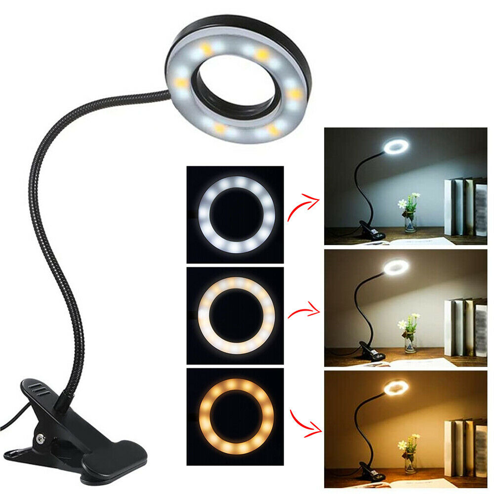 USB Charging Flexible LED Clip-On Desk Lamp with Dimmable Brightness