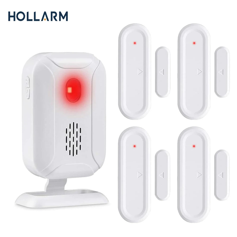 Wireless Door Open Chime 36 Ringtones-LED Flashing Light Door Window Alarm Bell